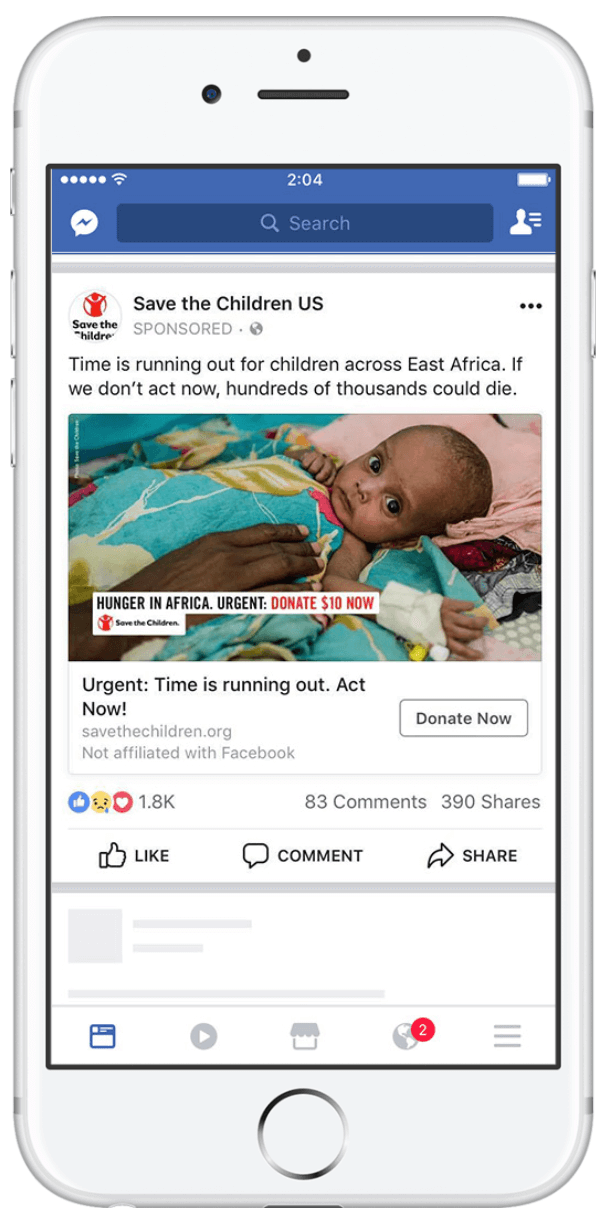 Facebook Newsfeed Ad